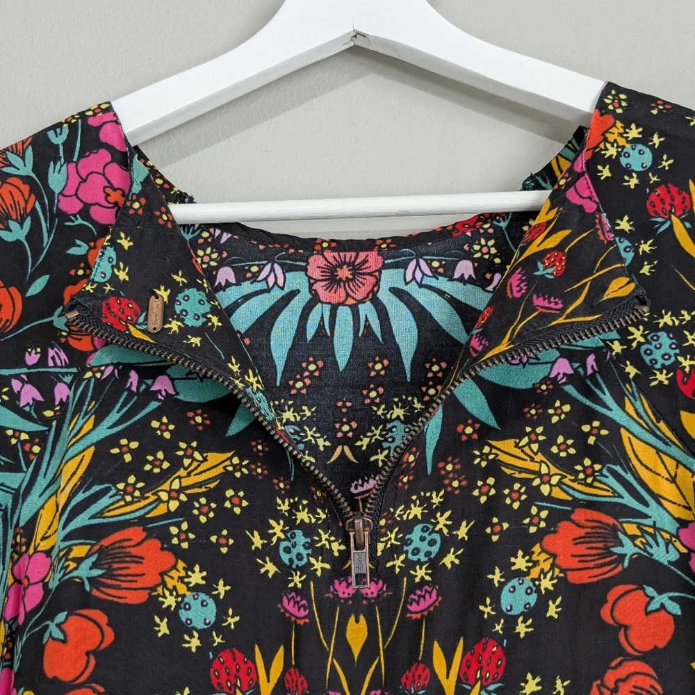 Free People Strawberry Fields Colorful Print Mini Dress S